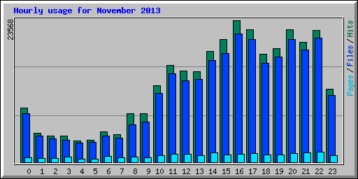 Hourly usage for November 2013