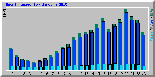 Hourly usage for January 2015