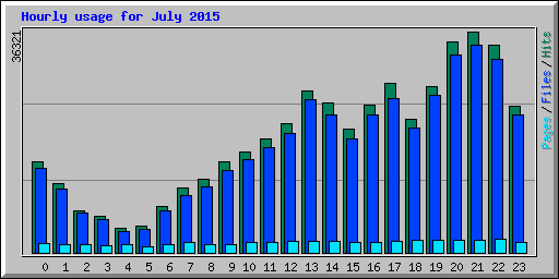 Hourly usage for July 2015