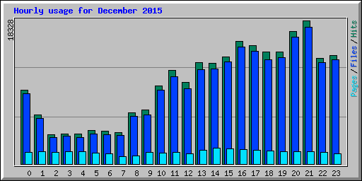 Hourly usage for December 2015